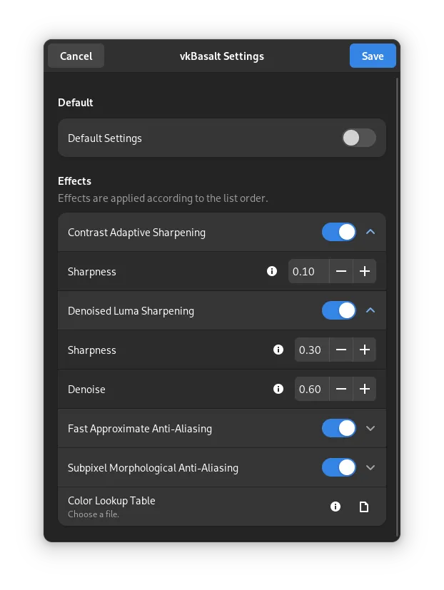 Bottles vkBasalt settings