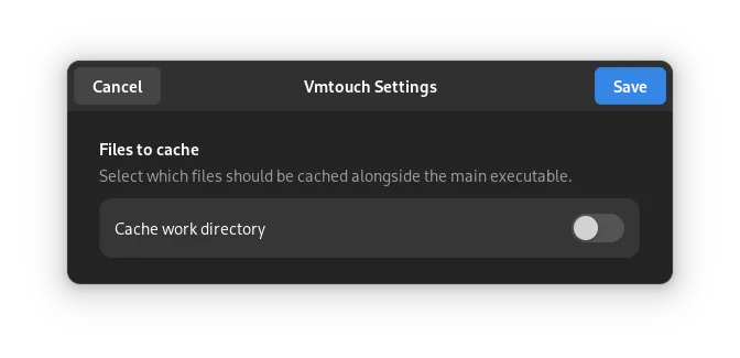 Bottles vmtouch settings